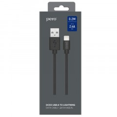 Кабель PERO, DC-03, 8-pin Lightning, 2.4А, 0.2м, черный Кабель PERO, DC-03, 8-pin Lightning, 2.4А, 0.2м, черный - фото 2