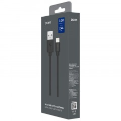 Кабель PERO, DC-03, 8-pin Lightning, 2.4А, 0.2м, черный Кабель PERO, DC-03, 8-pin Lightning, 2.4А, 0.2м, черный - фото 3