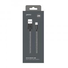 Кабель USB PERO DC-04 micro-USB, 2,5А, 2м, Silver-black Кабель USB PERO DC-04 micro-USB, 2,5А, 2м, Silver-black - фото 2