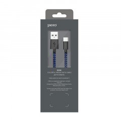 Кабель USB PERO DC-04 Type-C, 3А, 1м, Blue-black (Fast Charge) Кабель USB PERO DC-04 Type-C, 3А, 1м, Blue-black (Fast Charge) - фото 3