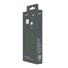 Кабель USB PERO DC-04 Type-C, 3А, 1м, Green-black (Fast Charge) - фото 4