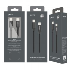 Кабель USB PERO DC-05 Type-C to Lightning, 3А, 1м, Black Кабель USB PERO DC-05 Type-C to Lightning, 3А, 1м, Black - фото 3
