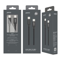 Кабель USB PERO DC-05 Type-C to Type-C, 3А, 60W, 1м, Black - фото 3