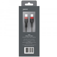 Кабель USB PERO DC-10 PD Type-C to Type-C, 5A, 100W, 1.5m, Black Кабель USB PERO DC-10 PD Type-C to Type-C, 5A, 100W, 1.5m, Black - фото 3