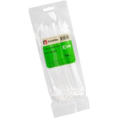 Хомут стяжка нейлоновая (белый) КСС 4x200 (100шт/уп) Fortisflex 49397 - фото 2