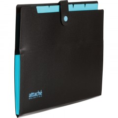 Папка органайзер на кнопке Attache Selection Black&Bluе, А4,500мкм , 5отд Папка органайзер на кнопке Attache Selection Black&Bluе, А4,500мкм , 5отд - фото 2