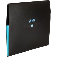 Папка органайзер на кнопке Attache Selection Black&Bluе, А4,500мкм , 3отд Папка органайзер на кнопке Attache Selection Black&Bluе, А4,500мкм , 3отд - фото 2