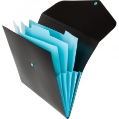 Папка органайзер на кнопке Attache Selection Black&Bluе, А4,500мкм , 3отд Папка органайзер на кнопке Attache Selection Black&Bluе, А4,500мкм , 3отд - фото 3
