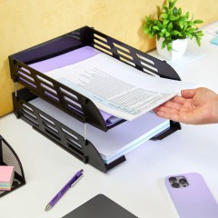 Лоток горизонтальный для бумаг Attache 2шт/на на металл стержнях черный Лоток горизонтальный для бумаг Attache 2шт/на на металл стержнях черный - фото 12