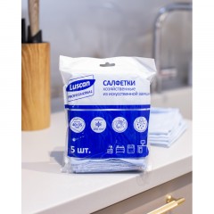 Салфетки хозяйственные Luscan Professional иск замша 250г/м2 40х35см 5шт/уп - фото 4
