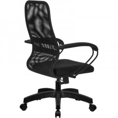 Кресло MT_EChair SU-C-8 сетка/ткань черный подл.130/осн.001 Кресло MT_EChair SU-C-8 сетка/ткань черный подл.130/осн.001 - фото 3