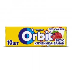 Жевательная резинка Orbit Клубника-банан без сахара, 13,6гх30шт/уп Жевательная резинка Orbit Клубника-банан без сахара, 13,6гх30шт/уп - фото 2