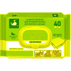 Салфетки влажные для ухода, с Д-пантенолом, White Whale 40шт/уп