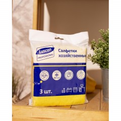 Салфетки хозяйственные Luscan Professional 300г/м2 30х30см 3шт/уп желтые - фото 5
