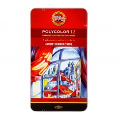 Карандаши цветные худож. POLYCOLOR 3822 12цв/наб мет.кор. 3822012002PL Карандаши цветные худож. POLYCOLOR 3822 12цв/наб мет.кор. 3822012002PL - фото 2