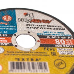 Диск отрезной по мет/нерж.ст. ЛУГА d125х1.6х22.2мм,А40,EXTRA,25шт/уп.(3387) - фото 2