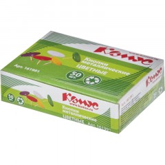 Кнопки канцелярские Комус металлич. шляпка 10 мм, цветные 50 шт.карт.уп - фото 3