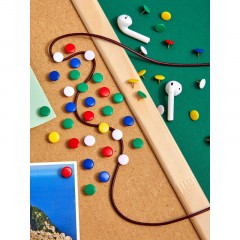 Кнопки канцелярские Комус металлич. шляпка 10 мм, цветные 50 шт.карт.уп - фото 6