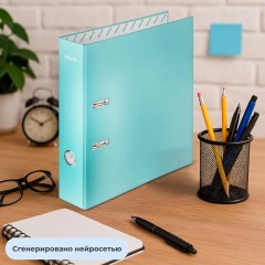 Папка-регистратор 75мм Attache Акварель А4 бирюз б/метал угол, лам картон Папка-регистратор 75мм Attache Акварель А4 бирюз б/метал угол, лам картон - фото 8