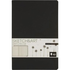Скетчбук S&A ORIGINAL 140х210 100л БЕЖ 100г книжн.перепл.мягк.черн 1-500/01