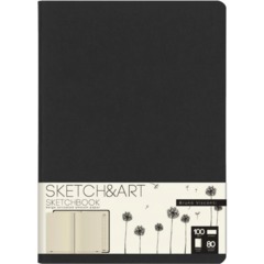 Скетчбук S&A ORIGINAL 179х250 80л БЕЖ 100г книж.перепл.мягк.черный 1-507/01