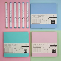 Скетчбук S&A ZEFIR 145х145 100л БЕЖ 100г книж.перепл.мягк.розовый 1-506/04 - фото 8