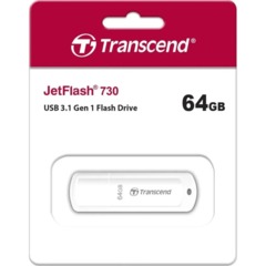 Флеш-память Transcend JetFlash 730, 64Gb, USB 3.1 G1, бел, (TS64GJF730) - фото 3