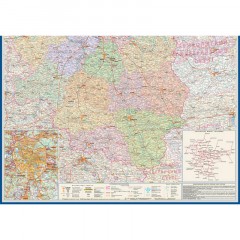 Карта настенная ЦФО (+СПб) 1,58х1,18 м,КН36 Карта настенная ЦФО (+СПб) 1,58х1,18 м,КН36 - фото 2
