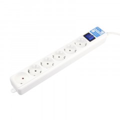 Сетевой фильтр Power Cube PRO, белый, 5м, 6р, 16А (3x1,5мм2)(SPL6-16-P-5М) Сетевой фильтр Power Cube PRO, белый, 5м, 6р, 16А (3x1,5мм2)(SPL6-16-P-5М) - фото 2