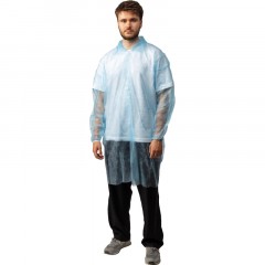 Халат н/с процед, рук.рез, на липуч, XXL, дл.110см, пл 17, голуб, 10шт/уп Халат н/с процед, рук.рез, на липуч, XXL, дл.110см, пл 17, голуб, 10шт/уп - фото 2