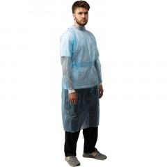 Халат н/с , на завязк, рук.манж, дл.140см, XL, пл 25, голуб, 10 шт/уп Халат н/с , на завязк, рук.манж, дл.140см, XL, пл 25, голуб, 10 шт/уп - фото 3