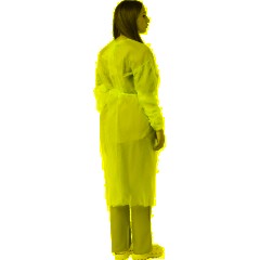 Халат н/с, на завязк, рук.манж, дл.140см, XXL,пл 25, голуб, 10 шт/уп - фото 6