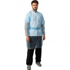 Халат н/с , на завязк, рук.манж, дл.110см, XL, пл 20, голуб, 10 шт/уп Халат н/с , на завязк, рук.манж, дл.110см, XL, пл 20, голуб, 10 шт/уп - фото 3