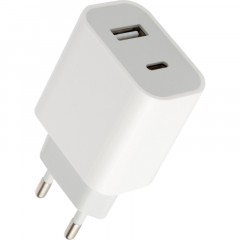 Зарядное устройство сетевое Red Line, USB+Type-C,3A,PD 20W,бел, УТ000024925 Зарядное устройство сетевое Red Line, USB+Type-C,3A,PD 20W,бел, УТ000024925 - фото 2