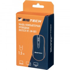 Мышь компьютерная черная, USB 800-2400DPi, 121,5x64x39мм BT-JM-001/E-M002A - фото 9