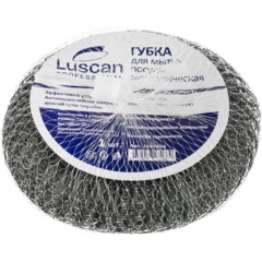 Губка-мочалка спираль Luscan Professional металлич 110х110х45 мм 60г 1шт/уп - фото 7