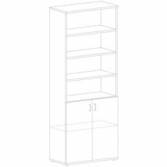 Шкаф IN Рондо комбинированный Ш-15н дуб альпийский 804х450х2149 - фото 2