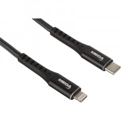 Кабель МОЩНОСТЬ, 1м, Type-C to Lightning,  нейл, черный BT-JCBL-009/U210PD - фото 2