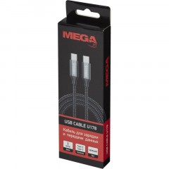 Кабель ProMega U178, 100W, 5A, 1м, Type-C to Type-C, for MacBook, черный Кабель ProMega U178, 100W, 5A, 1м, Type-C to Type-C, for MacBook, черный - фото 3