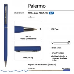 Ручка шариковая автомат. PALERMO син.мет.корп, 0,7мм синяя 20-0250/07 Ручка шариковая автомат. PALERMO син.мет.корп, 0,7мм синяя 20-0250/07 - фото 4