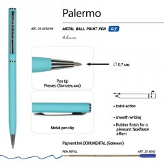 Ручка шариковая автомат. PALERMO бирюз.мет.корп, 0,7мм син 20-0250/09 Ручка шариковая автомат. PALERMO бирюз.мет.корп, 0,7мм син 20-0250/09 - фото 4