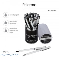 Ручка шариковая автомат. PALERMO бел.мет.корп, 0,7мм синяя 20-0250/14 Ручка шариковая автомат. PALERMO бел.мет.корп, 0,7мм синяя 20-0250/14 - фото 5