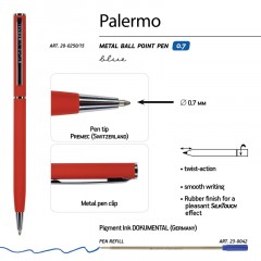 Ручка шариковая автомат. PALERMO крас.мет.корп,0,7мм синяя 20-0250/15 Ручка шариковая автомат. PALERMO крас.мет.корп,0,7мм синяя 20-0250/15 - фото 2