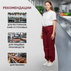 Брюки для пищевого производства бордо универс.сат у17-БР (р.48-50)р.182-188 Брюки для пищевого производства бордо универс.сат у17-БР (р.48-50)р.182-188 - фото 4
