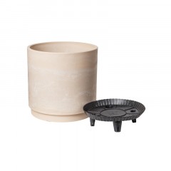 Горшок д/растений с вклад.конт.воды Круг.,ПЕСОЧНЫЙ (БЕЖЕВЫЙ),30л,H-16G35 - фото 2