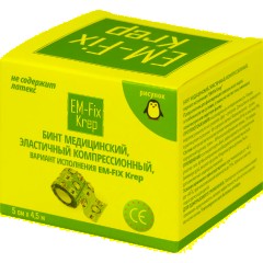 Бинт эласт 5см х 4,5м EM-FIX KREP, детский с рисунком, синий - фото 3
