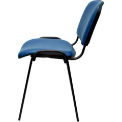 Стул UA_EChair Rio(ИЗО/ISO) черный, к/з синий  V-15 - фото 7