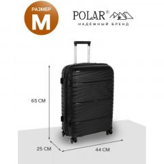 Чемодан средний, (3-ой) Black черный (24) пластик PC, РР820 Чемодан средний, (3-ой) Black черный (24) пластик PC, РР820 - фото 4