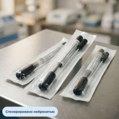 Зонд тампон(тупфер)с транспорт.ср Amies и углем,стер.инд.уп. Китай 100шт/уп - фото 2