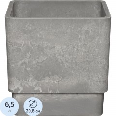 Горшок для растений Квадратный,6,5 л,ДРЕВЕСНЫЙ УГОЛЬ (СЕРЫЙ),H-16UF20